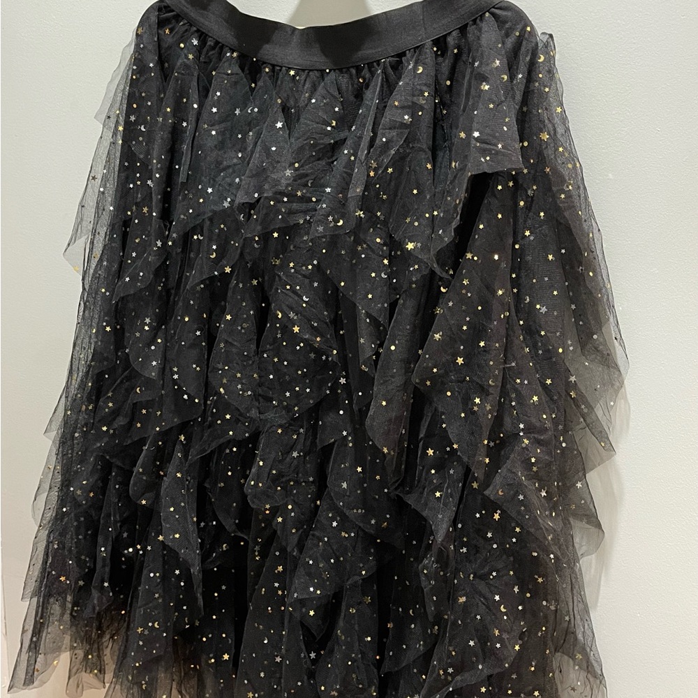 Black and Gold Starry Tulle Skirt